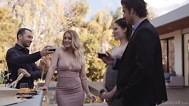 Young blonde shared and deep fucked in a lovely cam shag