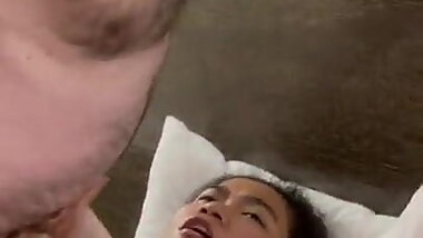 she fingers her pussy while he suck her cock for cum