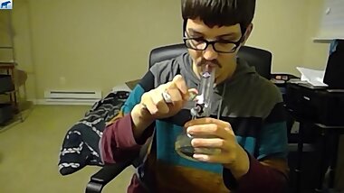 Cute Young Nerd Doing Rips