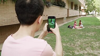 Chicks are in for a wild foursome with a young dude