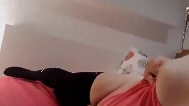 Milf play pussy on young dick