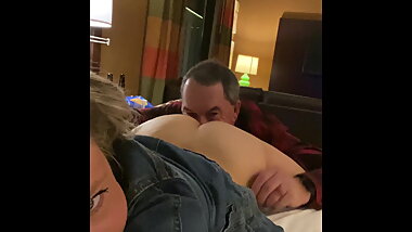 Eating and taking it from behind!