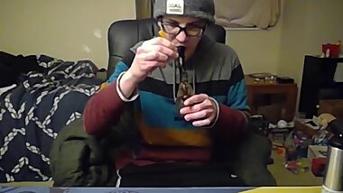 Slim Young Nerd Doing a Dab